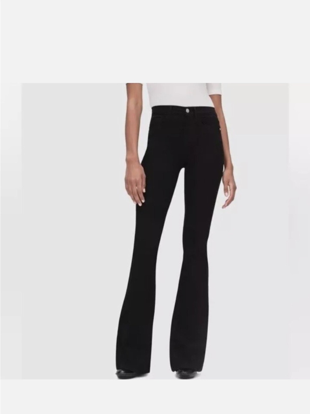 FRAME Denim Jeans Le High Flare in Film Noir Black - size 1